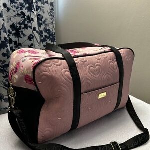 Betsey Johnson Pink and Black Quilted Women's Bag